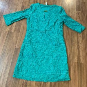 Turquoise dress with front keyhole size M